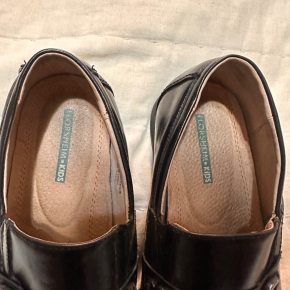 Florsheim boys kids size 7M silver Bit Jr Black Noir Patton dress shoes church - Picture 8 of 11